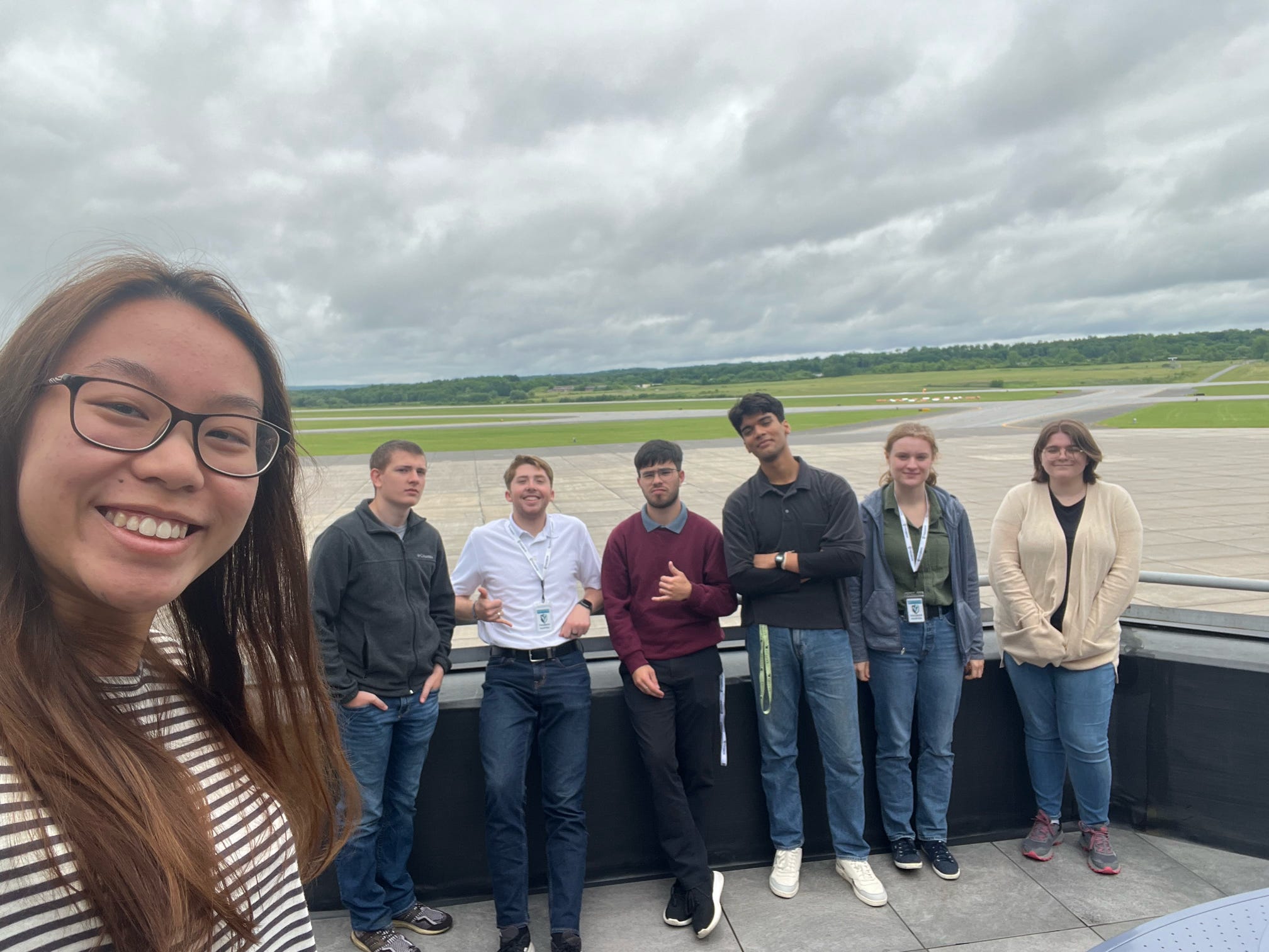 My co-interns and I overlooking the airstrip